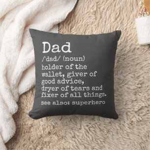 Papa Definition Grey Vaderdag Gift Pillow Kussen
