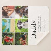 Papa Definition Modern 6 Photo Collage Sherpa Deken (Voorkant (horizontaal))