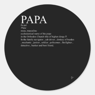 Papa definition outfit vaderdag gift ronde sticker