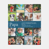 Papa Definition Quote Foto Collage Fleece Deken (Voorkant)