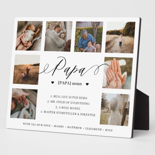 Papa Definition Script Photo Collage Keepomwille Fotoplaat (Zijkant)