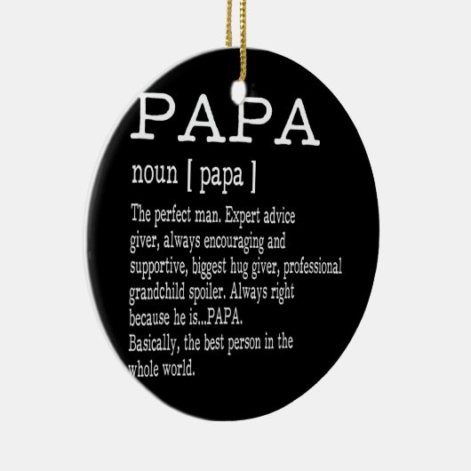 Papa Definition Vaderdag Mannen Keramisch Ornament (Rechts)