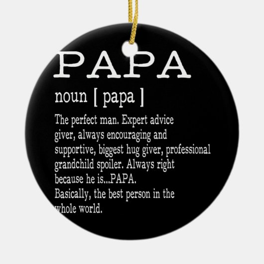 Papa Definition Vaderdag Mannen Keramisch Ornament (Voorkant)