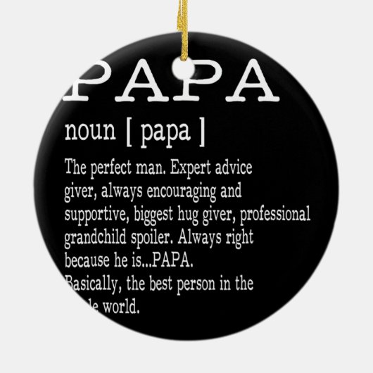 Papa Definition Vaderdag Mannen Keramisch Ornament (Achterkant)