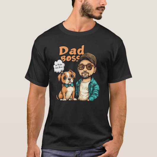 Papa denkt dat hij de baas is t-shirt (Voorkant)