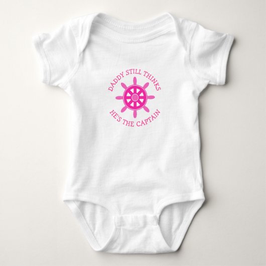 Papa denkt dat hij de Kapitein Funny Baby is Romper (Voorkant)