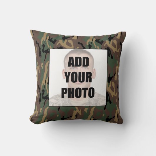 Papa Deployment Photo Pillow - Chip Camo Kussen (Voorkant)
