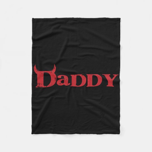 Papa Devil Horn Lazy Halloween Costume Gothic Pap Fleece Deken (Voorkant)