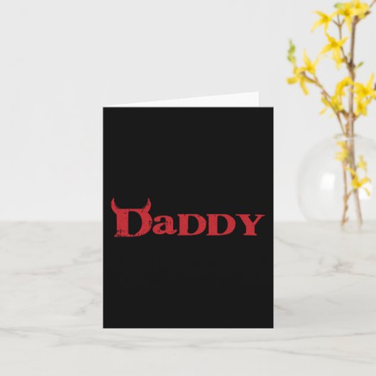 Papa Devil Horn Lazy Halloween Costume Gothic Pap Kaart (Gele Bloem)