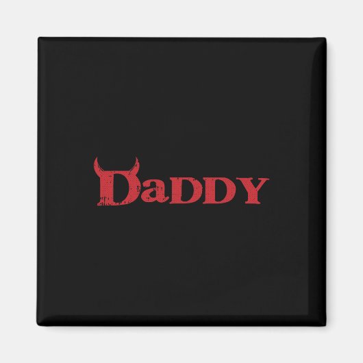 Papa Devil Horn Lazy Halloween Costume Gothic Pap Magneet (Voorkant)