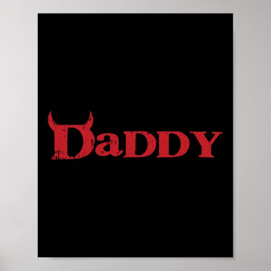 Papa Devil Horn Lazy Halloween Costume Gothic Pap Poster (Voorkant)