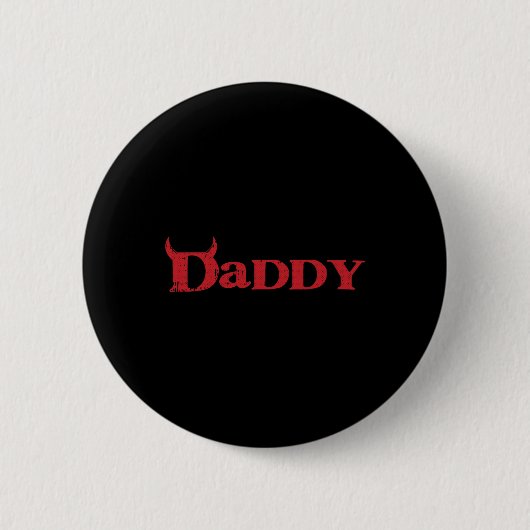 Papa Devil Horn Lazy Halloween Costume Gothic Pap Ronde Button 5,7 Cm (Voorkant)