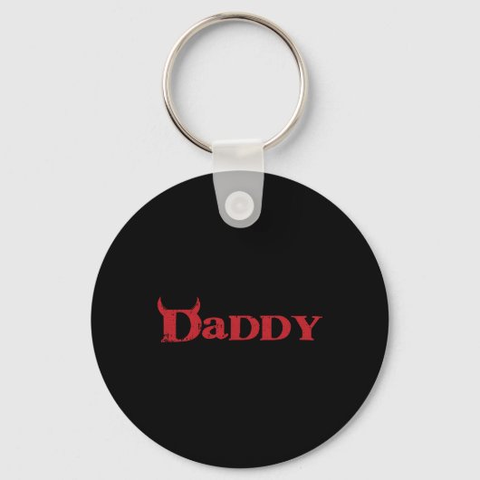 Papa Devil Horn Lazy Halloween Costume Gothic Pap Sleutelhanger (Voorkant)