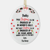 Papa, deze kerst word ik opgesnuffeld keramisch ornament (Rechts)