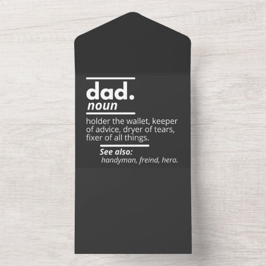 Papa Dictionary Definition - Grapny Fathers Day Gi All In One Uitnodiging (Binnen)