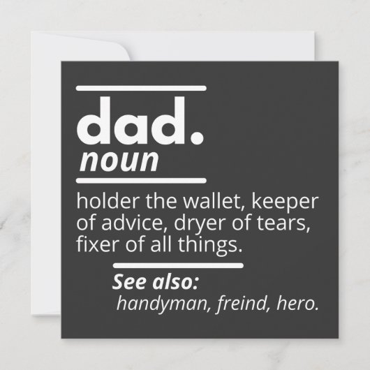 Papa Dictionary Definition - Grapny Fathers Day Gi Kaart (Voorkant)