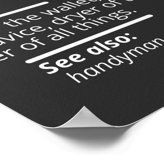 Papa Dictionary Definition - Grapny Fathers Day Gi Poster (Hoek)