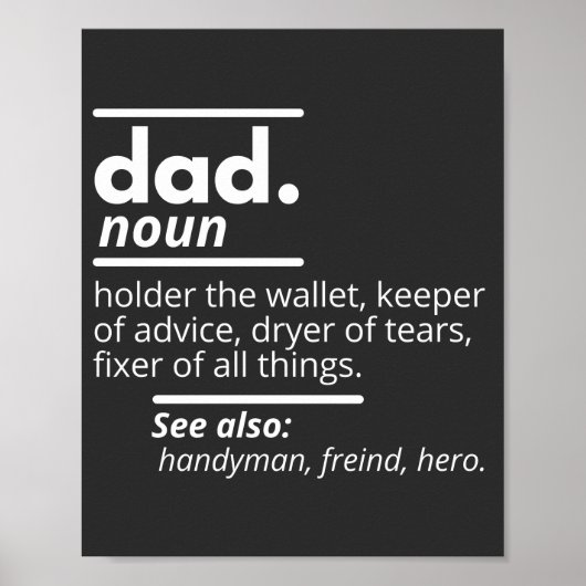 Papa Dictionary Definition - Grapny Fathers Day Gi Poster (Voorkant)