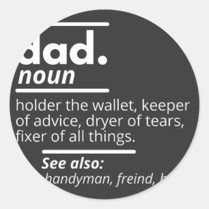 Papa Dictionary Definition - Grapny Fathers Day Gi Ronde Sticker