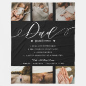 Papa Dictionary Definition Photo Collage Black Fleece Deken (Voorkant)