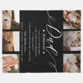 Papa Dictionary Definition Photo Collage Black Fleece Deken (Voorkant (Horizontaal))