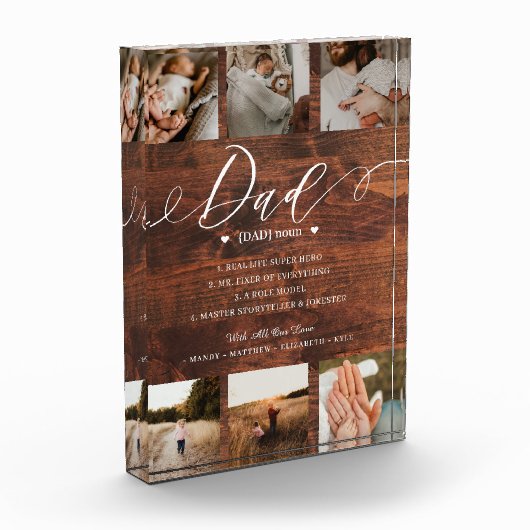 Papa Dictionary Definition Photo Collage Woodgrain Fotoblokken (Links)