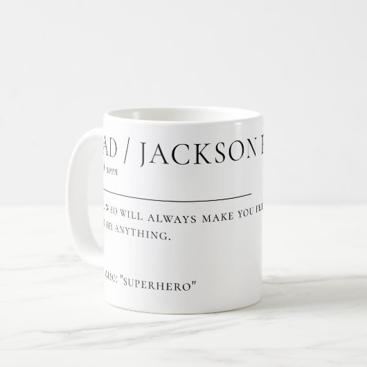 Papa Dictionary Definition Vaderdag Custom Koffiemok (Voorkant links)