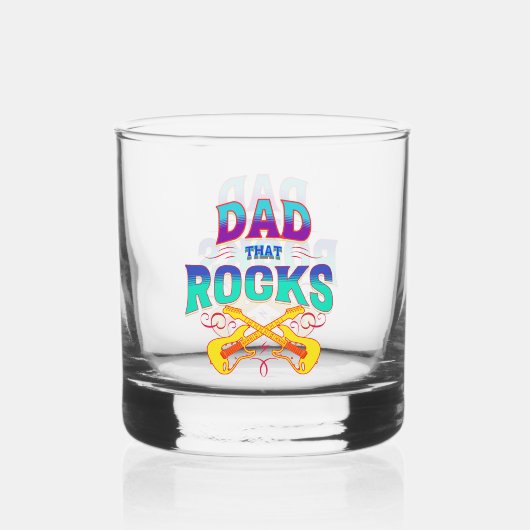 PAPA DIE ROCKT! Gitaren Whisky Glas (Voorkant)