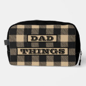 Papa Dingen Plaid Patroon Toiletry Mannen Toilettasje (Voorkant)