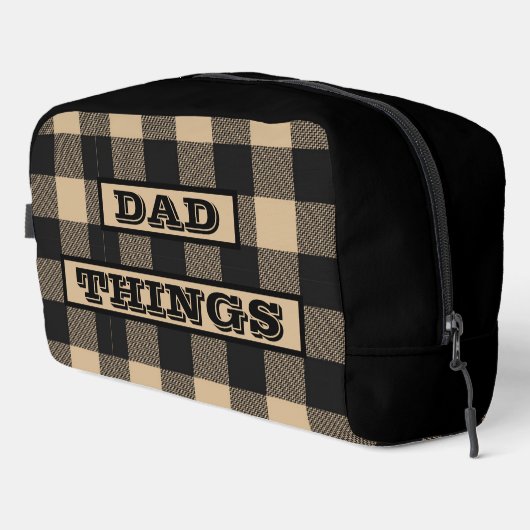 Papa Dingen Plaid Patroon Toiletry Mannen Toilettasje (Rechterhoek)