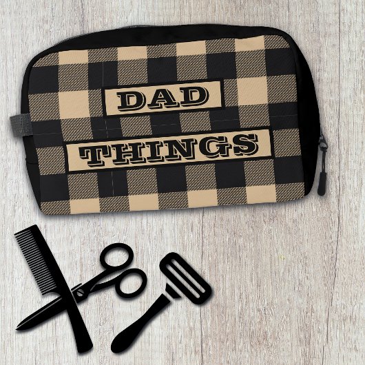 Papa Dingen Plaid Patroon Toiletry Mannen Toilettasje
