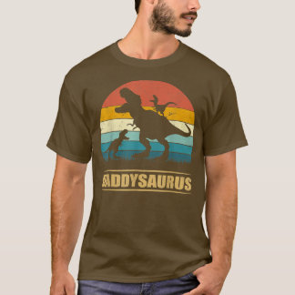 Papa Dinosaur Daddysaurus 2 kinder Vaderdag Gif T-shirt