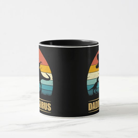 Papa Dinosaur Daddysaurus 2 Kinder Vaderdag Mok (Midden)