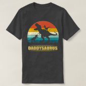 Papa Dinosaur Daddysaurus 2 kinder vaders Dag Gift T-shirt (Design voorkant)