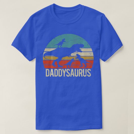 Papa Dinosaur Daddysaurus 3 drie Kinder xmas chris T-shirt (Design voorkant)