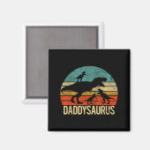 Papa Dinosaur Daddysaurus 3 Drie Kinderen Kerstmis Magneet (Voorkant / Achterkant)