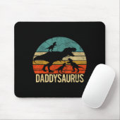 Papa Dinosaur Daddysaurus 3 Drie Kinderen Kerstmis Muismat (Met muis)