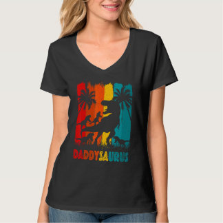 Papa Dinosaur Daddysaurus 4 vier kinderen voor Vad T-shirt