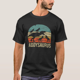 Papa Dinosaur Daddysaurus 4 Vier Kinderen Voor Vad T-shirt