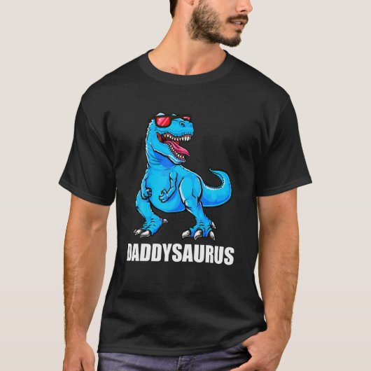 Papa Dinosaur Daddysaurus T Mannen Papa Dinosaur T-shirt (Voorkant)
