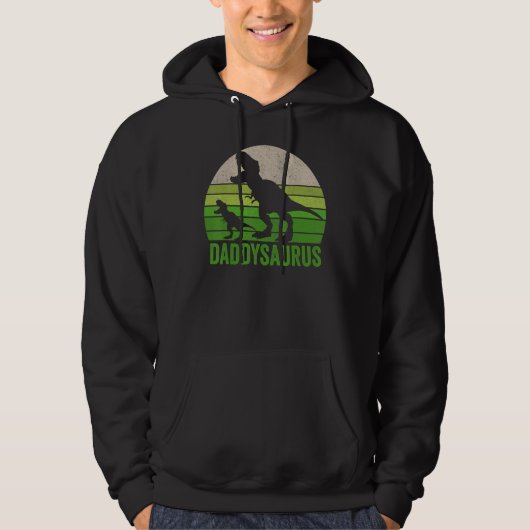Papa Dinosaur Daddysaurus Vaderdag Hoodie (Voorkant)