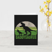 Papa Dinosaur Papa Grappig Vaderdag Cadeau Kaart (Gele Bloem)