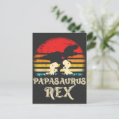 Papa Dinosaur Rex Grappig Reptiel Kinderen Briefkaart (Staand voorkant)