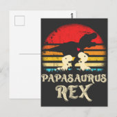 Papa Dinosaur Rex Grappig Reptiel Kinderen Briefkaart (Voorkant / Achterkant)