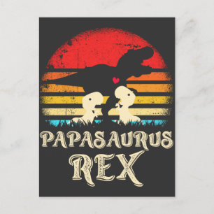 Papa Dinosaur Rex Grappig Reptiel Kinderen Briefkaart