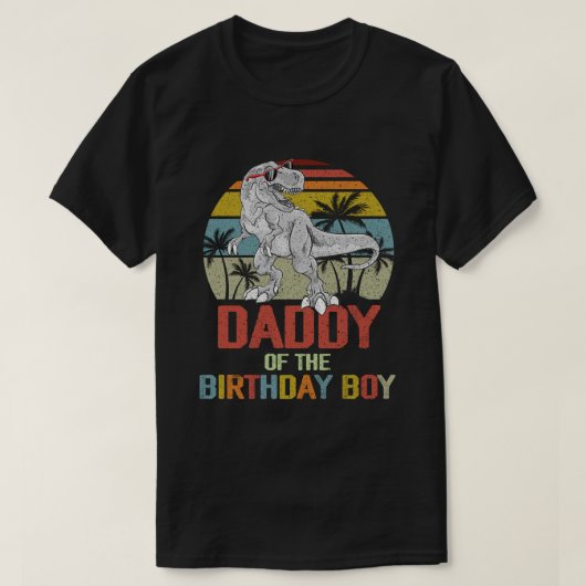Papa Dinosaur van de familie van de Birthday Boy D T-shirt (Design voorkant)