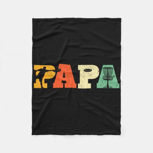 Papa Discgolf Liefhebber Frisbee Golfende Papa Vad Fleece Deken (Voorkant)