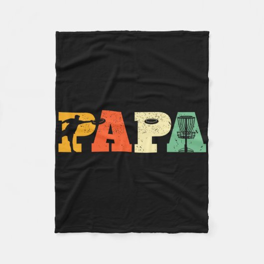 Papa Discgolf Liefhebber Frisbee Golfende Papa Vad Fleece Deken (Voorkant)