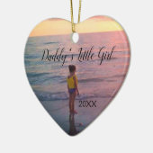 Papa Dochter Memory Aangepast fotohart Keramisch Ornament (Links)