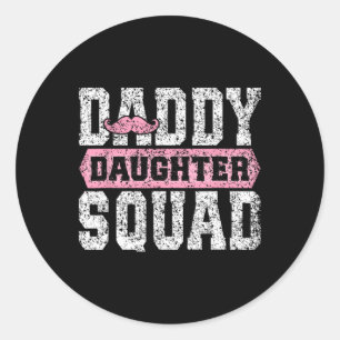 Papa Dochter Squad Matching Papa Dochters Vader Ronde Sticker